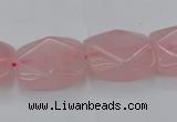 CRQ657 15.5 inches 15*20mm faceted rectangle rose quartz beads