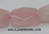 CRQ658 15.5 inches 22*30mm faceted rectangle rose quartz beads