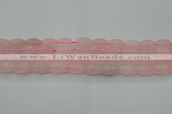 CRQ691 15.5 inches 8*13mm rice rose quartz beads wholesale