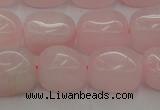 CRQ696 15.5 inches 10*14mm nuggets rose quartz beads wholesale