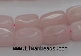 CRQ697 15.5 inches 10*18mm nuggets rose quartz beads wholesale