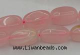 CRQ698 15.5 inches 8*16mm - 9*18mm nuggets rose quartz beads