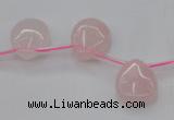 CRQ718 Top drilled 13*18mm flat teardrop rose quartz beads