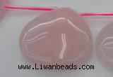 CRQ725 Top drilled 35*35mm flat teardrop rose quartz beads