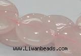 CRQ74 15.5 inches 30mm flat round natural rose quartz beads