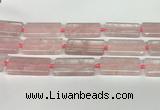 CRQ752 15.5 inches 20*40mm rectangle rose quartz beads