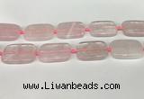 CRQ754 15.5 inches 25*35mm rectangle rose quartz beads