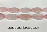 CRQ757 15.5 inches 25*40mm flat teardrop rose quartz beads