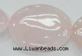 CRQ76 15.5 inches 50mm flat round natural rose quartz beads