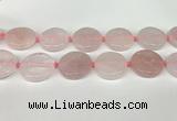 CRQ761 15.5 inches 30mm flat round rose quartz beads