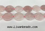 CRQ762 15.5 inches 35mm flat round rose quartz beads