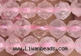 CRQ775 15.5 inches 6mm faceted nuggets rose quartz beads