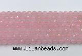 CRQ786 15.5 inches 6mm faceted round rose quartz beads wholesale