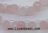 CRQ800 Top drilled 7*7mm faceted teardrop rose quartz beads