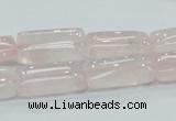 CRQ81 15.5 inches 10*20mm rectangle natural rose quartz beads