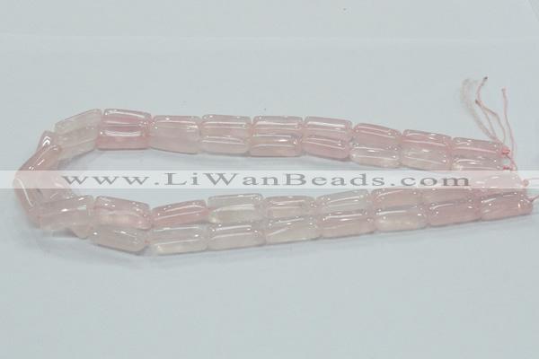 CRQ81 15.5 inches 10*20mm rectangle natural rose quartz beads