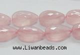 CRQ85 15.5 inches 13*18mm faceted teardrop natural rose quartz beads