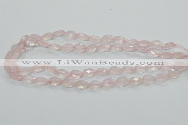 CRQ86 15.5 inches 10*14mm faceted teardrop natural rose quartz beads