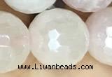 CRQ863 15 inches 12mm faceted round AB-color rose quartz beads