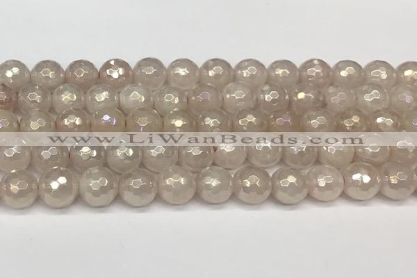 CRQ867 15 inches 10mm faceted round AB-color rose quartz beads