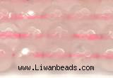 CRQ875 15 inches 6mm faceted round rose quartz beads