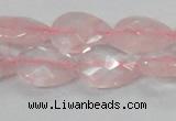 CRQ88 15.5 inches 13*18mm faceted teardrop natural rose quartz beads