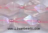 CRQ885 15 inches 11*15mm - 13*20mm faceted nuggets AB-color rose quartz beads