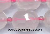 CRQ886 15 inches 12*16mm - 14*20mm faceted nuggets AB-color rose quartz beads