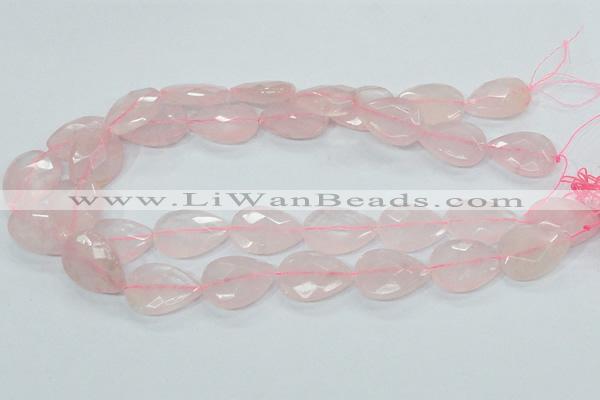 CRQ89 15.5 inches 18*25mm faceted teardrop natural rose quartz beads