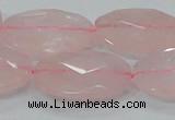 CRQ93 15.5 inches 22*30mm faceted oval natural rose quartz beads