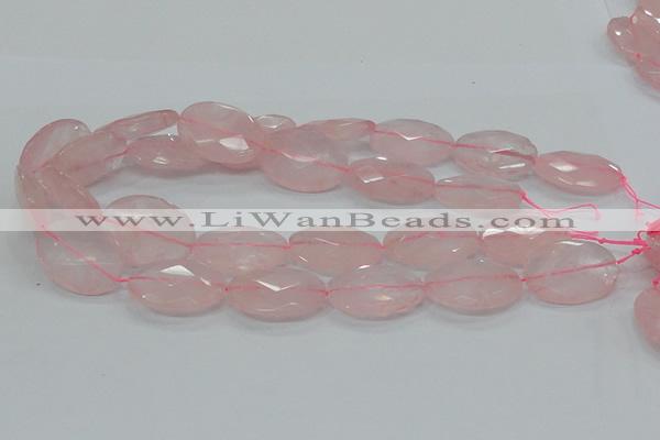 CRQ93 15.5 inches 22*30mm faceted oval natural rose quartz beads