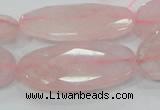 CRQ94 15.5 inches 20*40mm faceted oval natural rose quartz beads