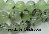 CRU101 15.5 inches 12mm round green rutilated quartz beads wholesale