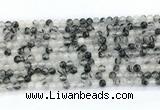 CRU1080 15.5 inches 4mm round black rutilated quartz gemstone beads