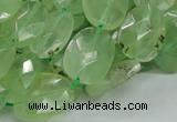 CRU119 15.5 inches 13*17mm faceted freeform green rutilated quartz beads