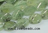 CRU122 15.5 inches 10*14mm twisted oval green rutilated quartz beads