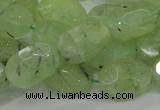 CRU123 15.5 inches 12*18mm faceted nugget green rutilated quartz beads