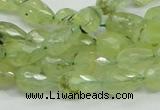 CRU124 15.5 inches 8*12mm faceted teardrop green rutilated quartz beads