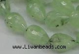 CRU126 15.5 inches 13*19mm faceted teardrop green rutilated quartz beads