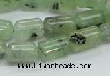 CRU133 15.5 inches 8*13mm column green rutilated quartz beads