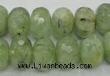 CRU143 15.5 inches 13*18mm faceted rondelle green rutilated quartz beads