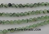 CRU145 15.5 inches 4mm round green rutilated quartz beads