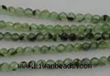 CRU150 15.5 inches 4mm faceted round green rutilated quartz beads