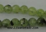 CRU153 15.5 inches 10mm faceted round green rutilated quartz beads