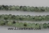 CRU161 15.5 inches 4*6mm faceted rondelle green rutilated quartz beads