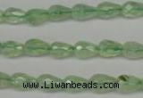 CRU170 15.5 inches 6*10mm faceted teardrop green rutilated quartz beads