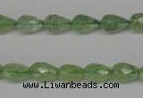 CRU171 15.5 inches 7*10mm faceted teardrop green rutilated quartz beads