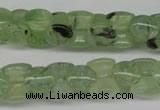 CRU180 Top-drilled 10*12mm bone green rutilated quartz beads