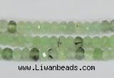 CRU205 15.5 inches 4*6mm faceted rondelle green rutilated quartz beads