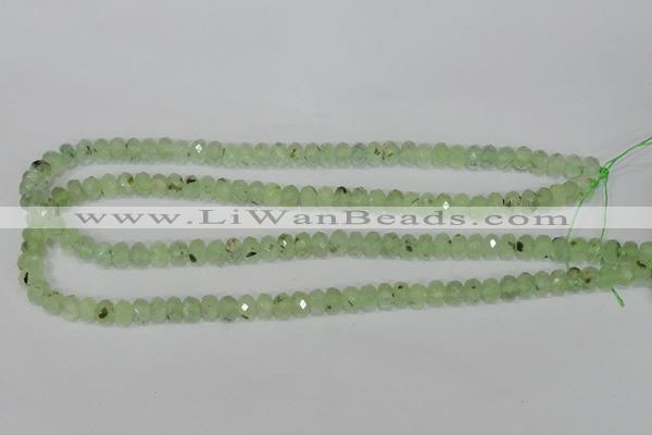 CRU206 15.5 inches 5*8mm faceted rondelle green rutilated quartz beads